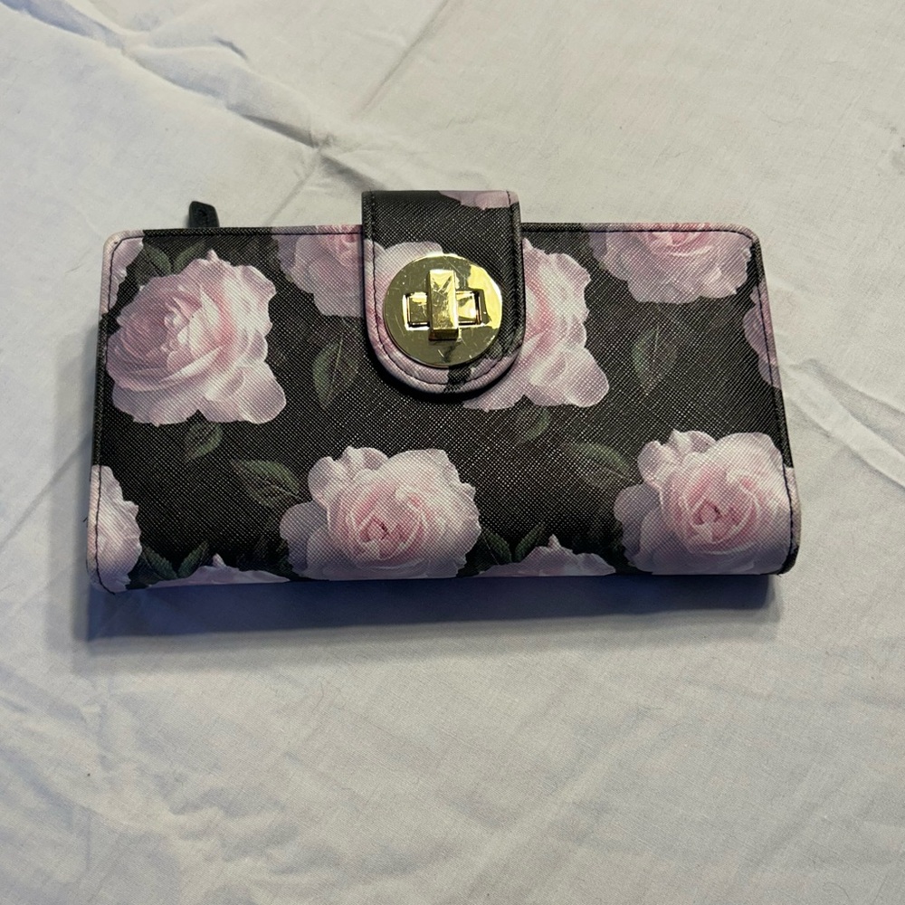Floral Black and Pink Women's Wallet